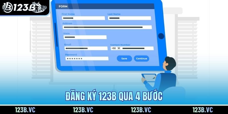 Đăng ký 123B qua 4 bước